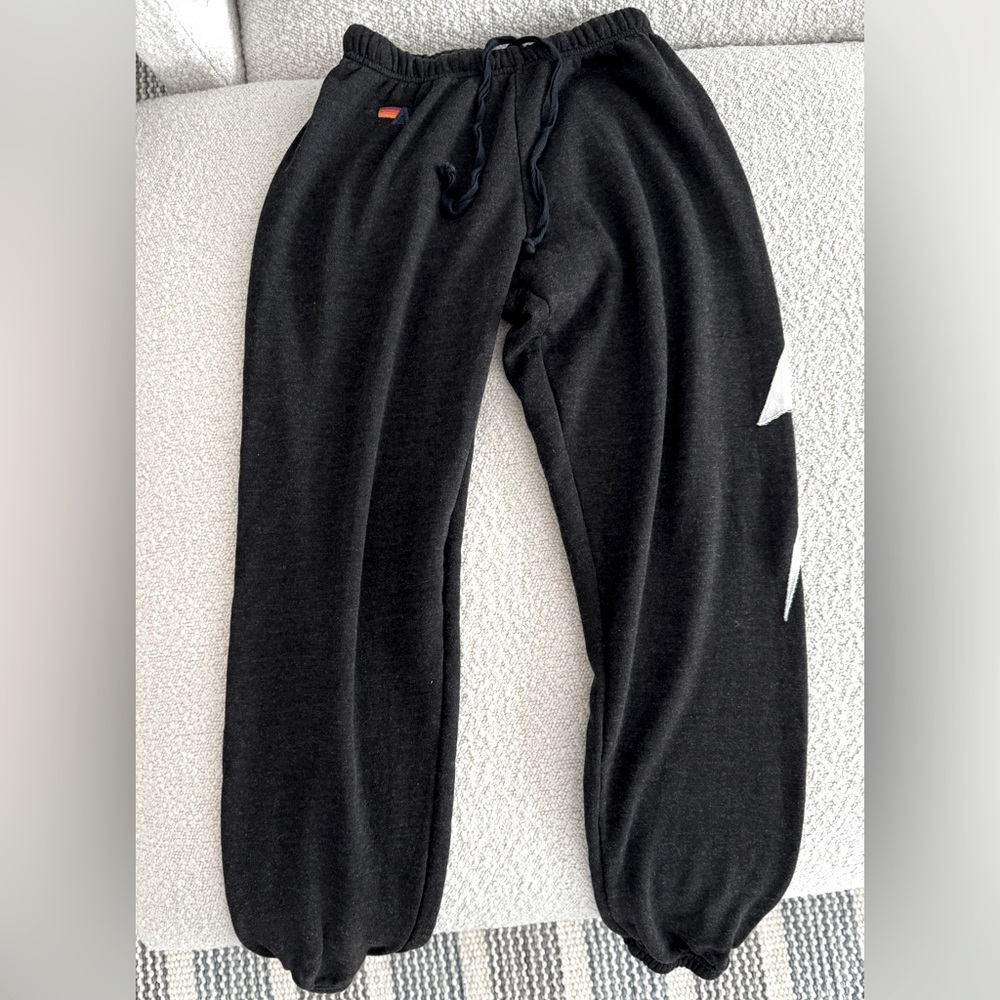 AVIATOR NATION BOLT SWEATPANTS, CHARCOAL, SZ SMALL NWOT